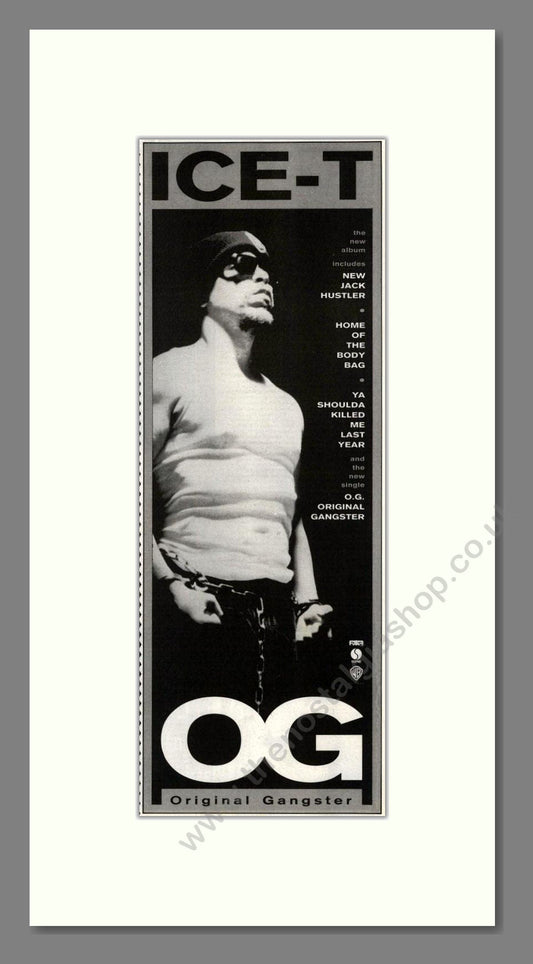 Ice-T - OG Original Gangster. Vintage Advert 1991 (ref AD201653)