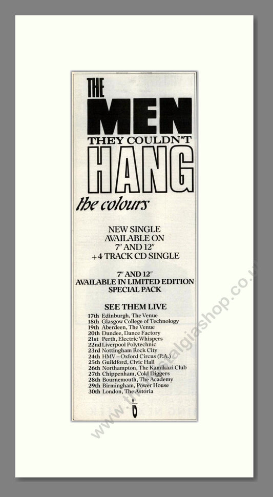 Men They Couldn't Hang (The) - The Colours. Vintage Advert 1988 (ref AD201656)