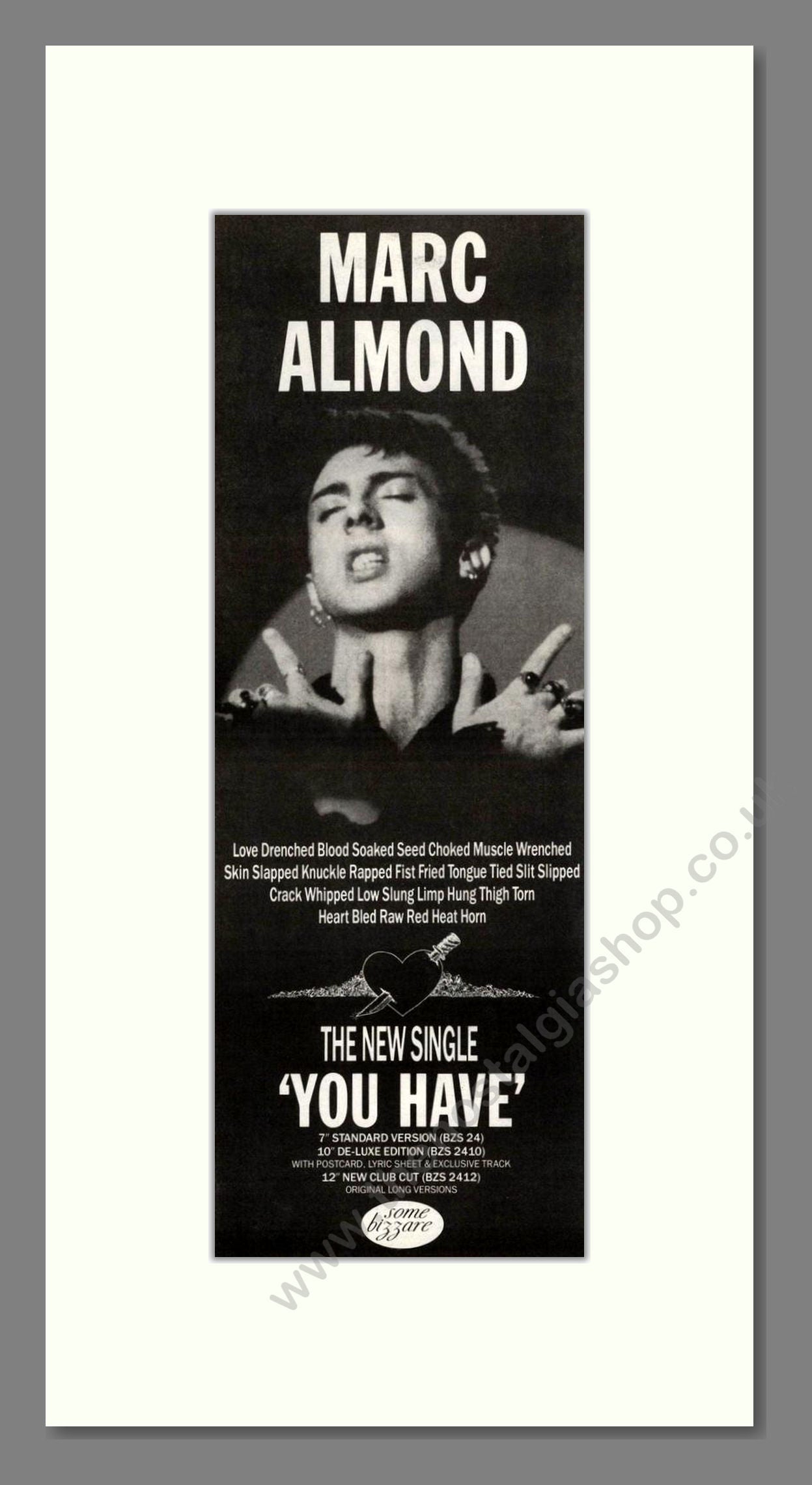 Marc Almond - You Have. Vintage Advert 1984 (ref AD201671)