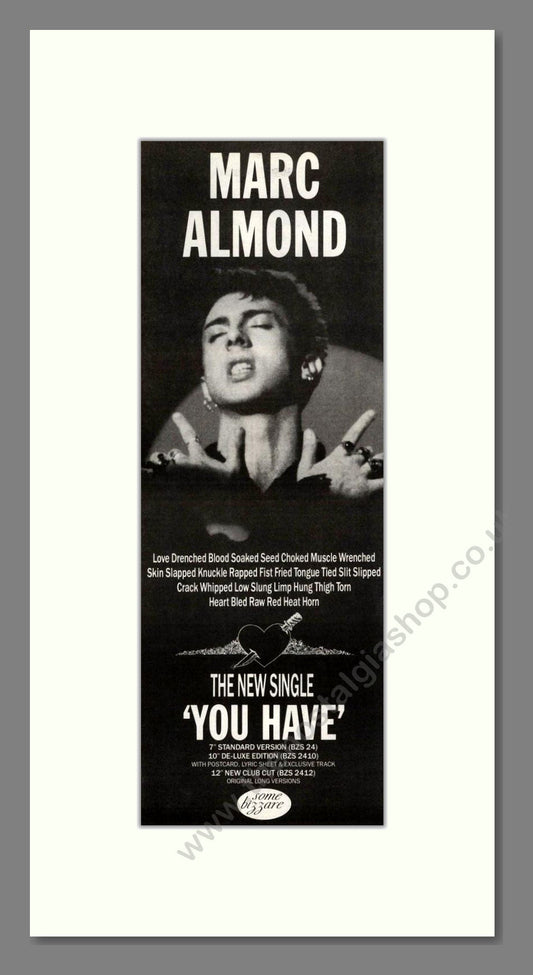 Marc Almond - You Have. Vintage Advert 1984 (ref AD201671)