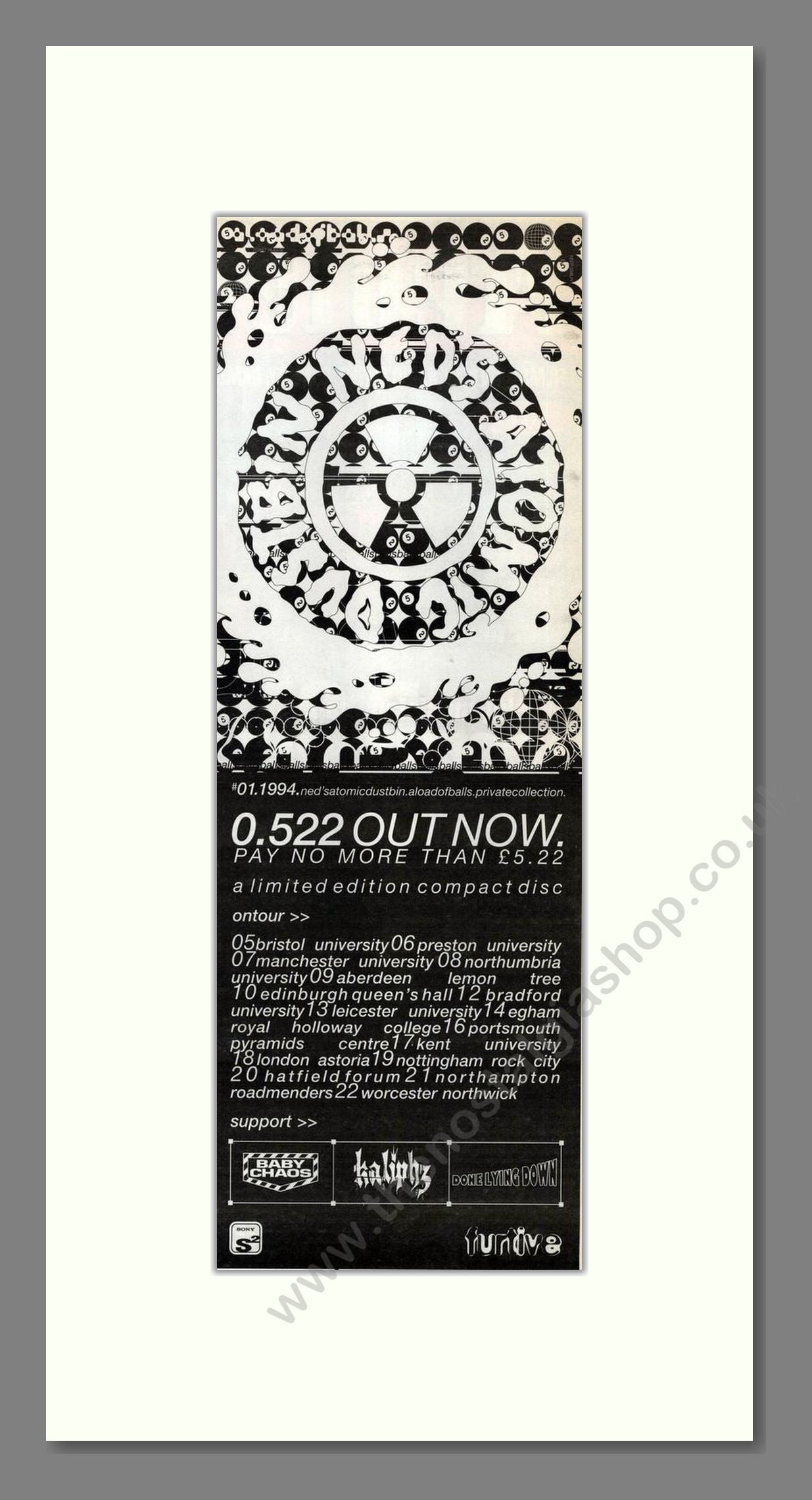 Ned's Atomic Dustbin - 0.522. Vintage Advert 1994 (ref AD201678)