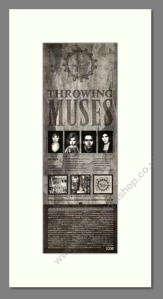 Throwing Muses - UK Tour. Vintage Advert 1989 (ref AD201686)