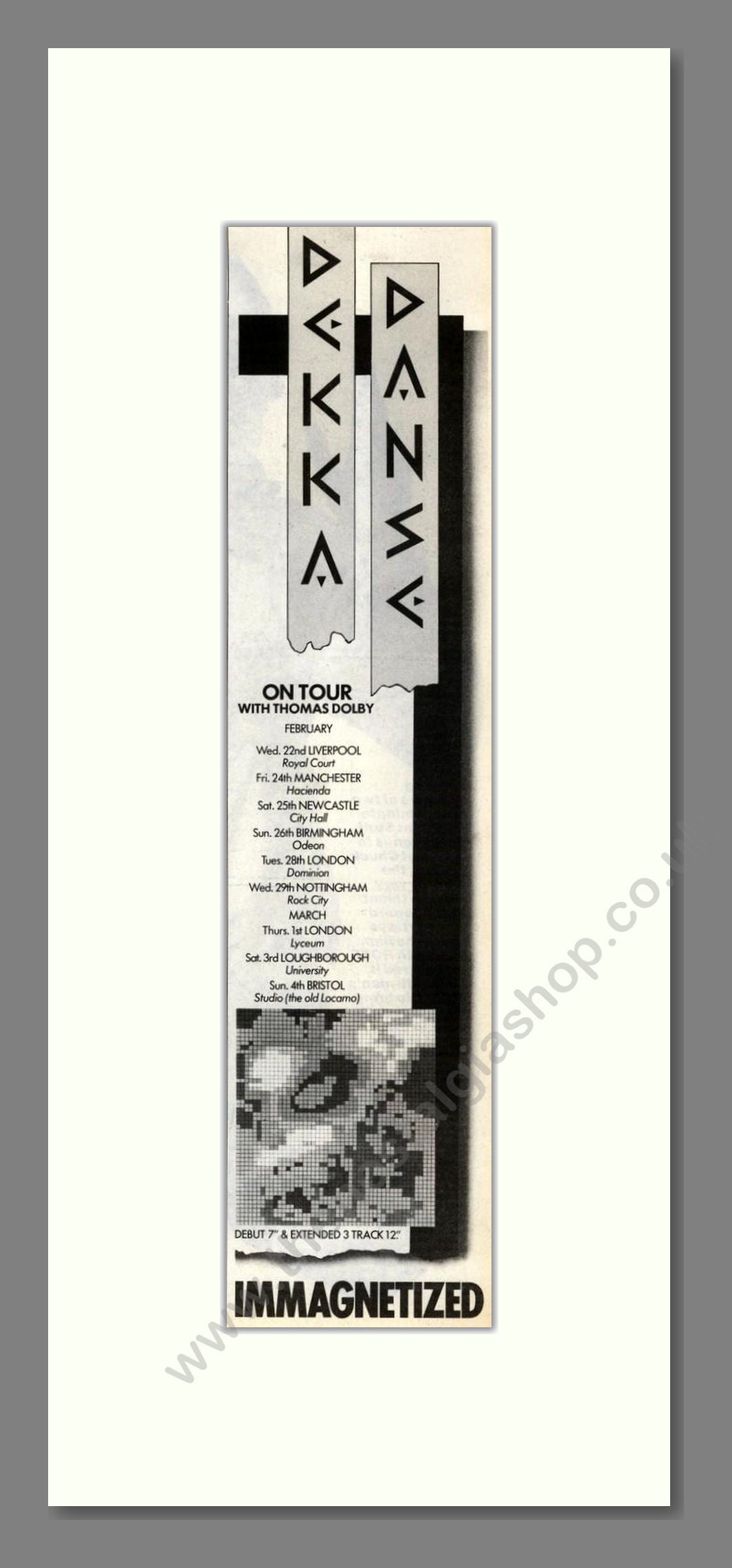Dekka Danse - UK Tour. Vintage Advert 1984 (ref AD201707)