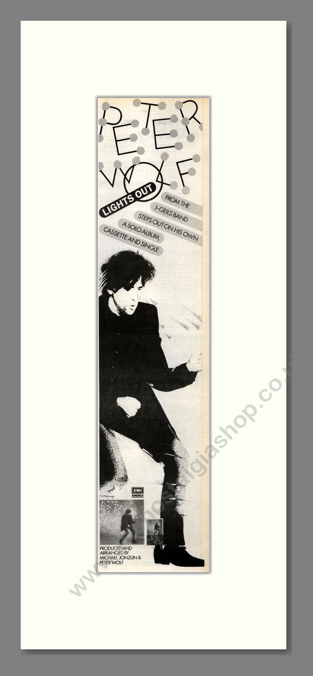 Peter Wolf - Lights Out. Vintage Advert 1984 (ref AD201710)