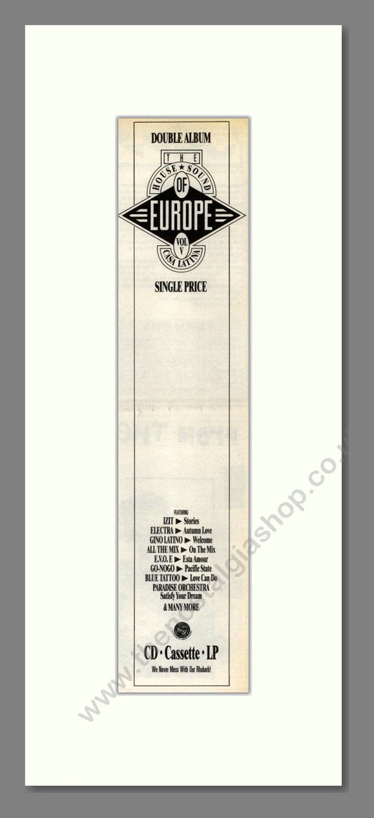 House Of Sound - Europe Casa Latina. Vintage Advert 1989 (ref AD201711)