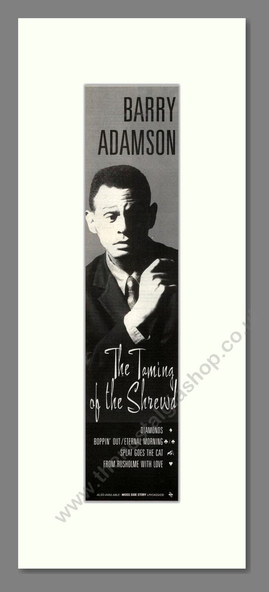 Barry Adamson - The Taming Of The Shrewd. Vintage Advert 1989 (ref AD201712)
