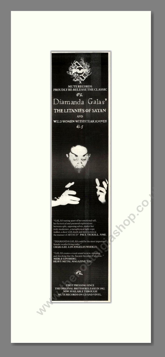 Diamada Galas - The Litanies Of Satan. Vintage Advert 1989 (ref AD201714)