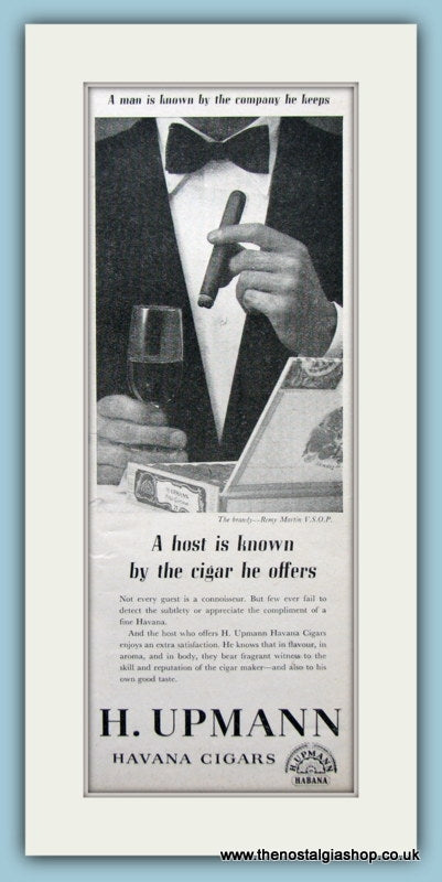 H. Upmann Havana Cigars Original Advert 1959 (ref AD6054)