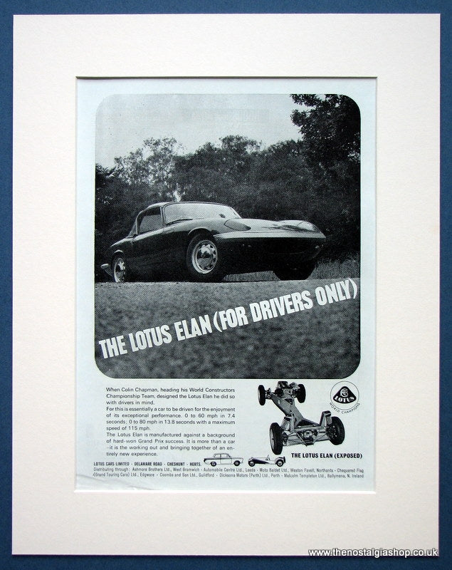 Lotus Elan 2 Adverts 1964/74 Original Adverts (ref AD1656)