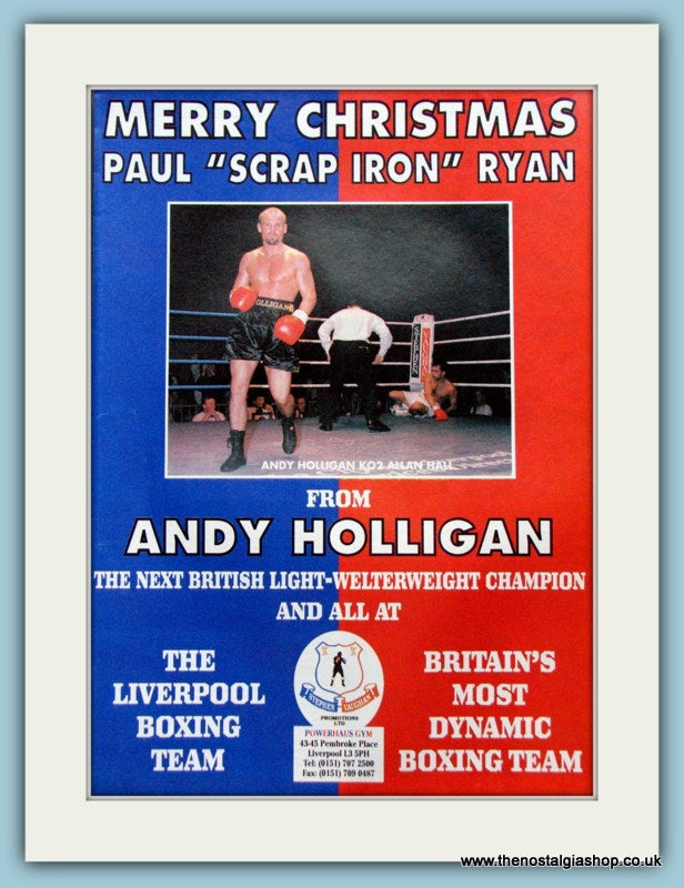 Andy Holligan message for Paul Ryan. 1995 Print (ref AD4404)