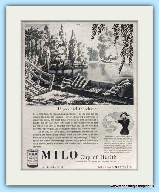 Milo Cup of Health. Original Advert 1951 (ref AD4899)
