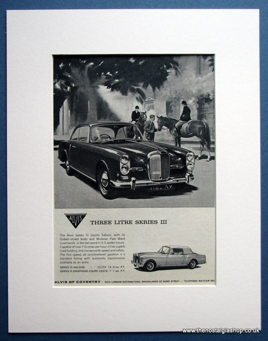 Alvis Series III Sports Saloon 1964 Original Advert (ref AD1458)