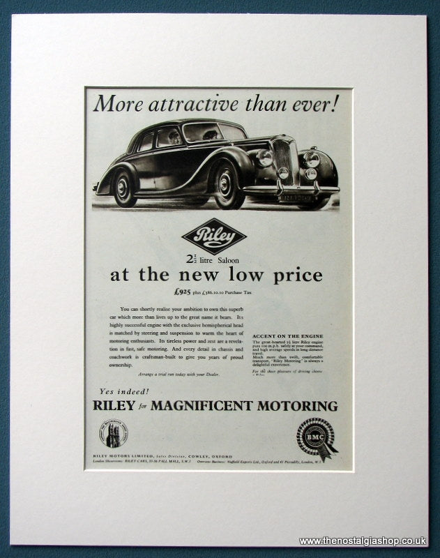 Riley 2.5 Litre Saloon 1953 Original Advert (ref AD1213)