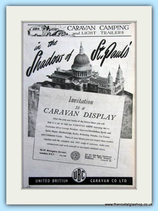 Caravan Display Invite Original Advert 1952 (ref AD6358)