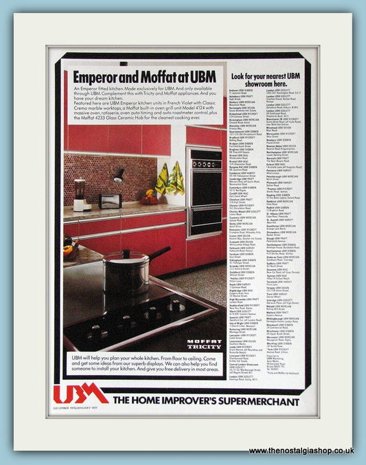 Emperor And Moffat At UBM Original Advert 1977 (ref AD3854)