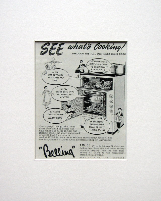 Belling Cooker 1954 Original Advert (ref AD1527)