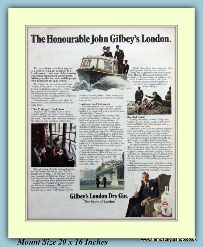 John Gilbey's London Dry Gin Original Advert 1970 (ref AD9342)