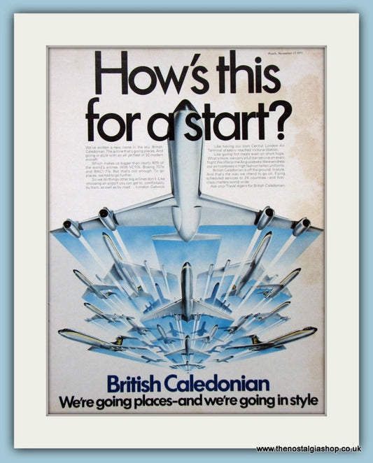 British Caledonian Airways Original Advert 1971 (ref AD2119)