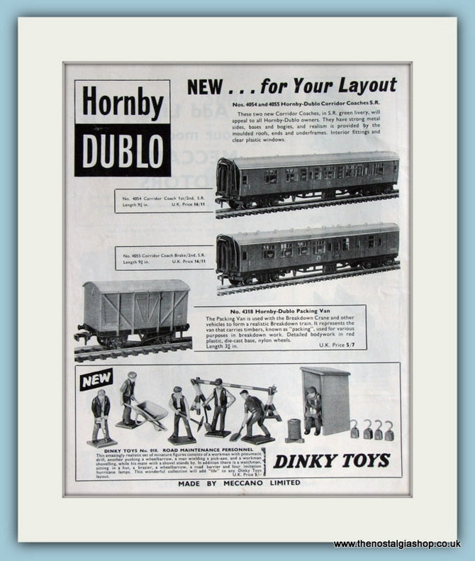 Dinky Toys Hornby Dublo 1962 Original Advert (ref AD2840)