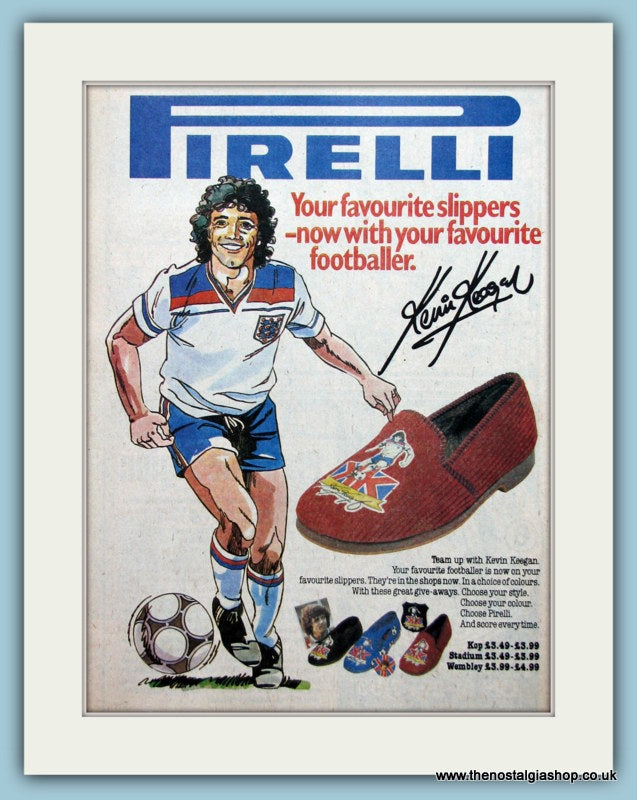 Kevin Keegan Pirelli Football Slippers Original Advert 1981 (ref AD6458)