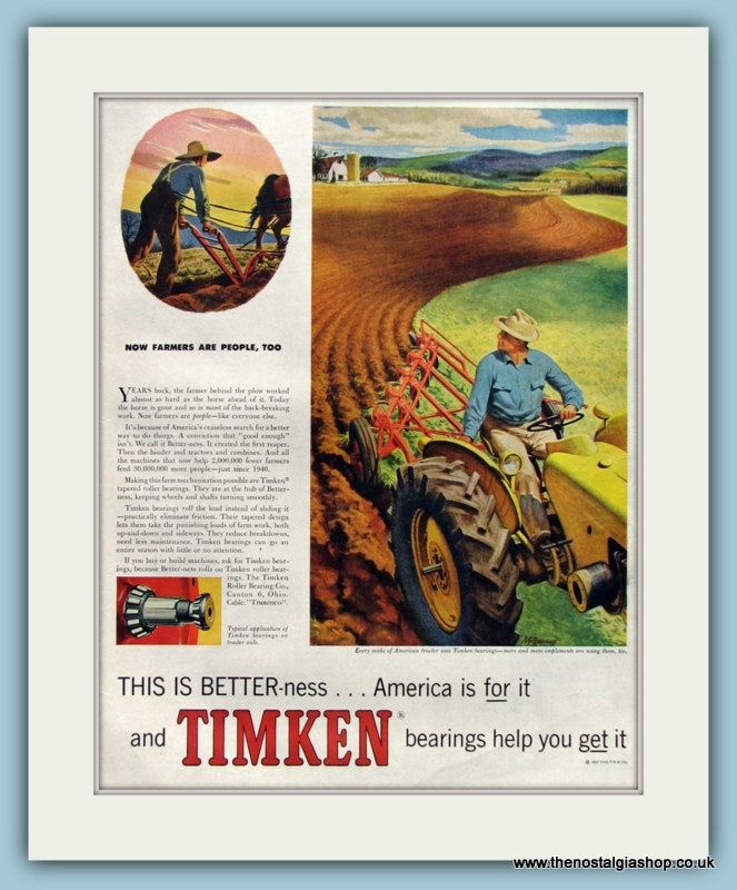 Timken Bearings Original Advert 1958 (ref AD8273)