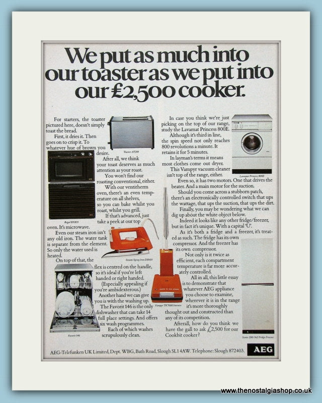 AEG Kitchen Appliances. Original Advert 1978 (ref AD2583)