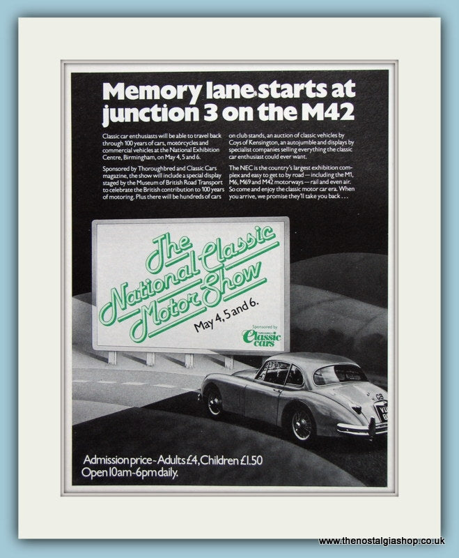 National Classic Motor Show 1985. Original Advert (ref AD2019)