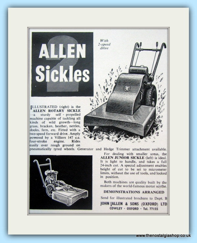Allen Sickles. Original Advert 1960 (ref AD4636)