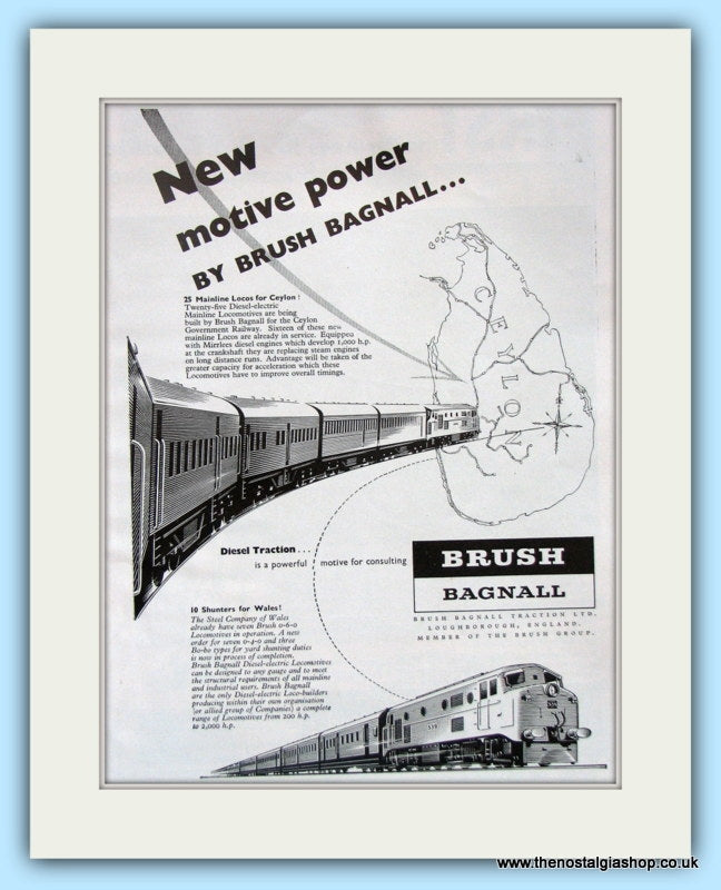 Brush Bagnall Diesel Traction. Original Advert 1955 (ref AD6214)