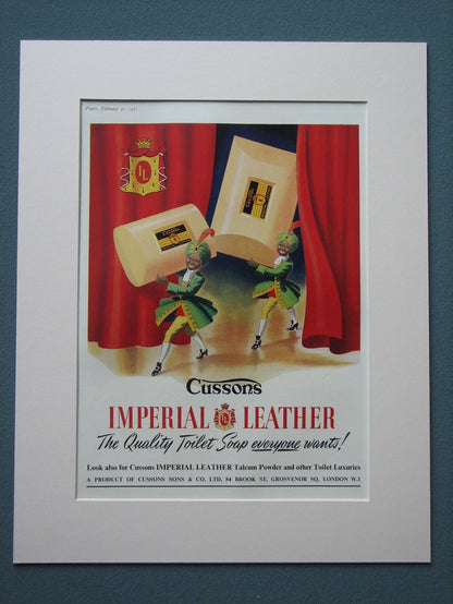 Imperial Leather Soap Set of 2 Original adverts 1951 (ref AD836)