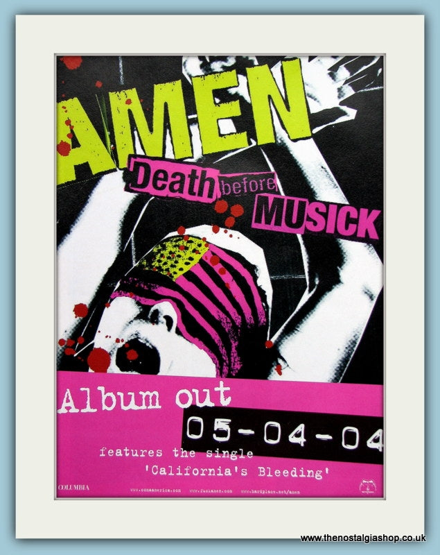 Amen Death Before Musick 2004 Original Advert (ref AD3086)