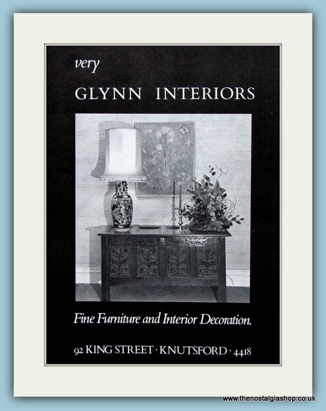 Glynn Interiors Original Advert 1978 (ref AD2431)