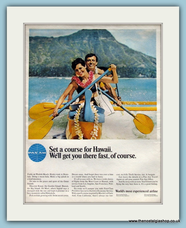 Pan Am Airline Hawaii Original Advert 1950 (ref AD8264)