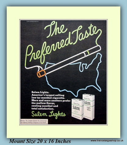 Salem Lights Cigarettes Set Of 2 Original Adverts 1978 & 1977 (ref AD9444)