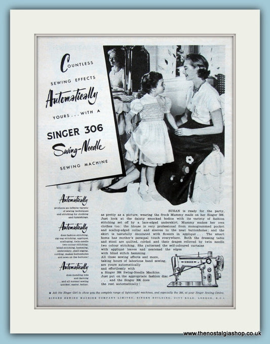 Singer Sewing Machine 306 Original Advert 1960's (ref AD4667)