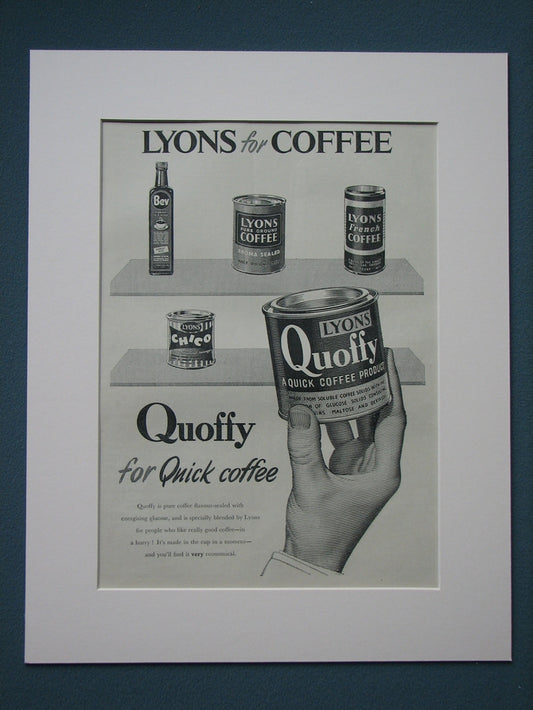 Lyons Coffee Quoffy 1953 Original advert (ref AD816)