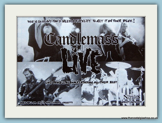 Candlemass Live Album Original Advert 1990 (ref AD4135)