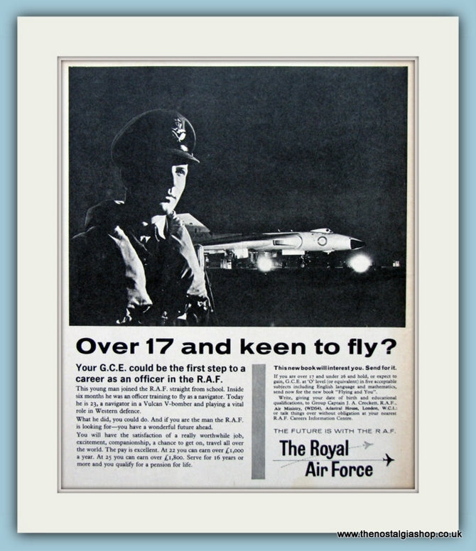 The R.A.F Vulcan V Bomber Original Advert 1962 (ref AD6298)