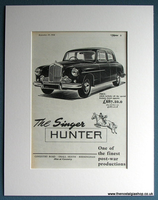 Singer Hunter 1954 Original Advert (ref AD1703)