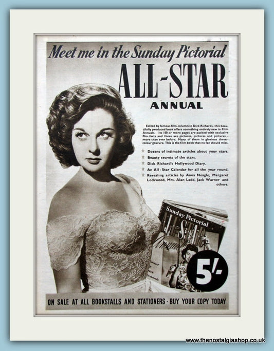Sunday Pictorial All Star Annual Original Advert  1950 (ref AD4554)