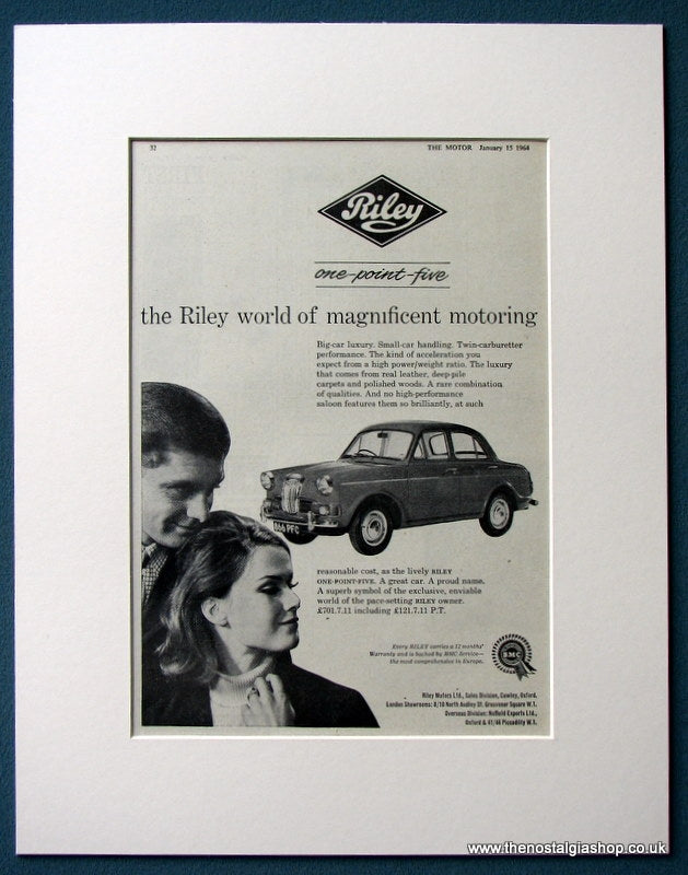 Riley 1.5 1964 Original Advert (ref AD1214)