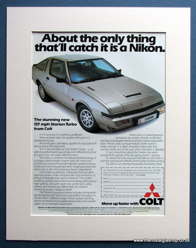 Colt Starion Turbo 1982 Original Advert (ref AD1481)