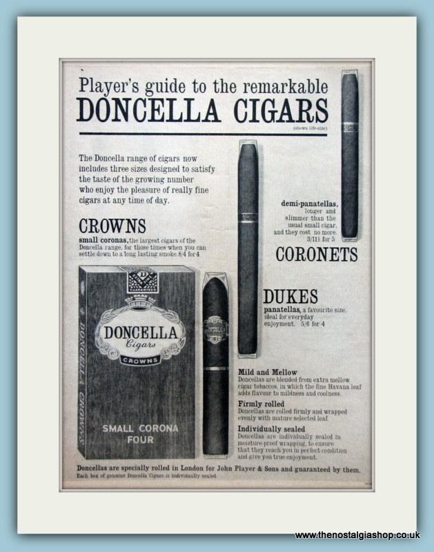 Doncella Cigars Set Of 2 Original Adverts 1963 (ref AD6087)