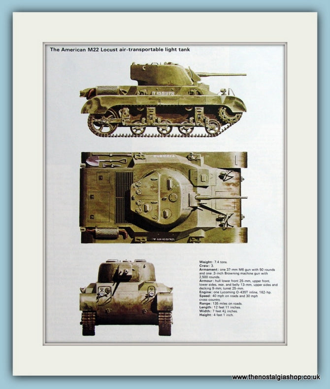 American M22 Locust Air-Transortable Light Tank Print (ref PR492)