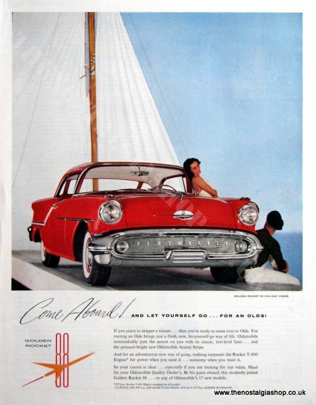 Oldsmobile Golden Rocket 88. Original advert 1957 (ref AD4077)