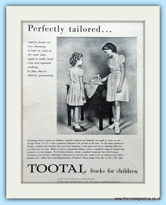 Tootal Frocks For Children Original Advert 1951 (ref AD4704)