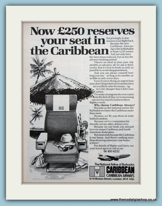 Caribbean Airways Original Advert 1981 (ref AD2169)