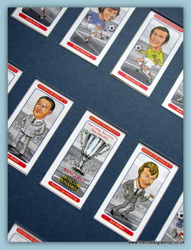 Rangers Euro Kings 1972. Mounted Card Set.