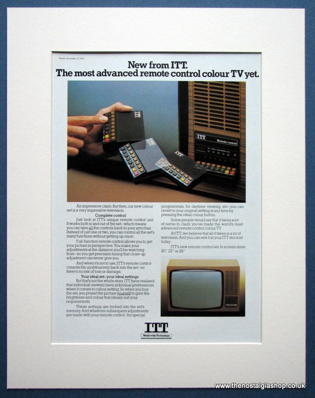 Remote Control Advert ITT Remote Control Colour TV 1978 Original Advert (ref AD973) – The ...