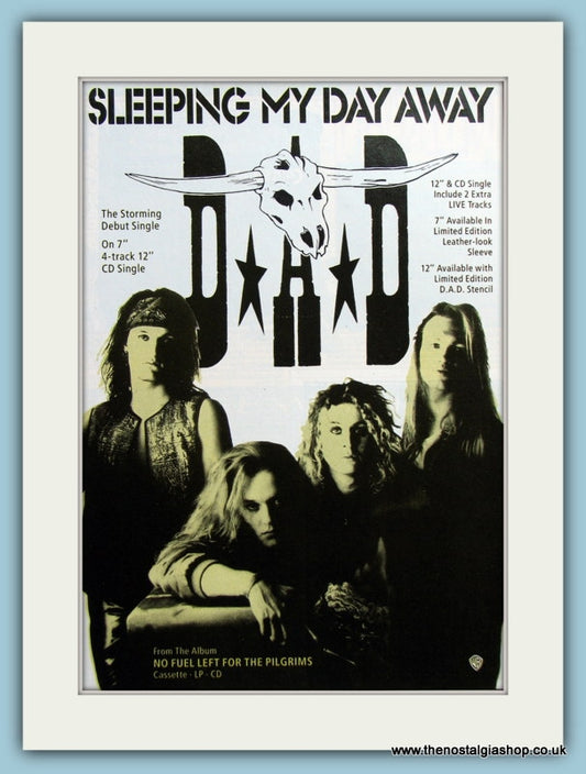 D.A.D Sleeping My Day Away Original Advert 1989 (ref AD4155)